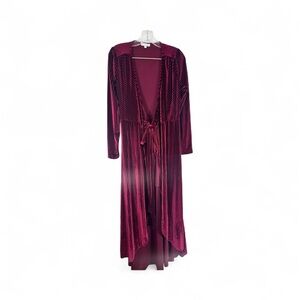 Baltic Born Dress Women Jada Ribbed Velvet Wrap Red Romantic Whimsigoth Maxi Sm